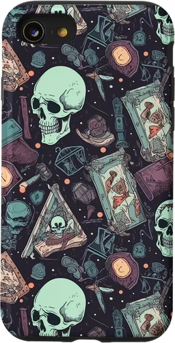 Vista 18 de Eerie Tarot Cards and Crystals Pattern Scary Cute Halloween Case for iPhone 17