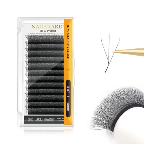 Vista 262 de NAGARAKU Extensiones de pestañas prefabricadas en abanico 3D W 0.05 C 0.315 0.05-C 3D W