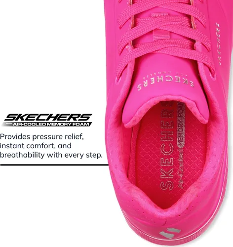 Vista 3 de Skechers Uno - Night Shades Zapatos deportivos para mujer, tenis con espuma viscoelástica refrescante, entresuela Skech-Air y empeine de Durabuck