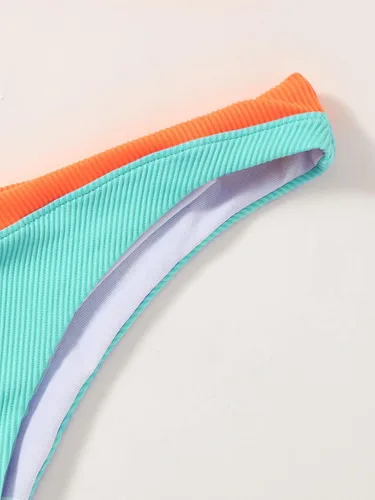 Vista 4 de WDIRARA Traje de baño de 2 piezas con tirantes delgados para mujer