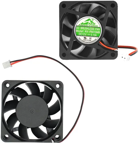 Vista 4 de 2.362 in por 2.362 in por 0.591 in 6015 12V DC 0.10A Rodamiento de bolas Ventilador de enfriamiento sin escobillas 2pin AV-F6015MB UL TUV