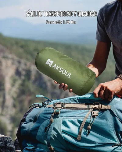 Vista 7 de Almohadilla de dormir de camping AKSOUL: Colchón de aire autoinflable ultraligero y compacto, almohadilla inflable ligera conectable con bomba