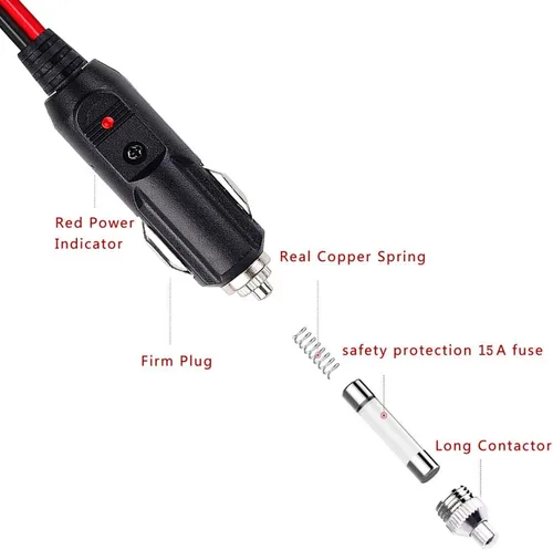 Vista 5 de XT60 a encendedor de cigarrillos para automóvil, encendedor de cigarrillos, cable de extensión XT60 de 12 AWG XT60, cable adaptador compatible