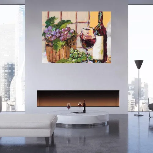 Vista 4 de Fine Art Canvas Lienzo decorativo clásico para pared, diseño de bodegones de la artista Jane Slivka para sala de estar, dormitorio, baño, cocina