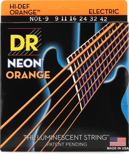 Vista 10 de DR Strings NBE-9 - Cuerdas para guitarra eléctrica de color azul neón de alta definición, cuerda ligera, 9-42