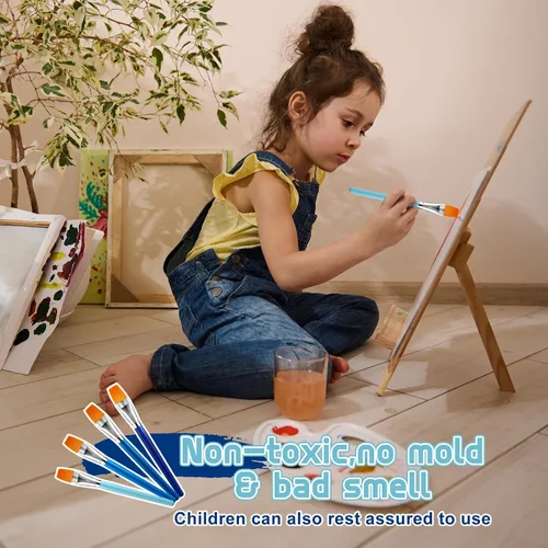 Vista 7 de Honoson Pinceles de pintura para pintura acrílica, pinceles grandes a granel con mango de madera para acrílico, acuarela, óleo, manualidades, arte
