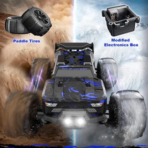 Vista 5 de Autos RC a escala 1:14 para adultos, Truggy RC de alta velocidad de 60 KPH, camión de control remoto todoterreno 4 x 4, automóvil eléctrico