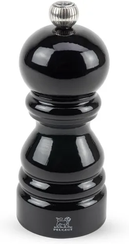 Vista 3 de Peugeot Molinillo de sal manual Paris ajustable, madera de haya, negro brillante, 4.5 pulgadas