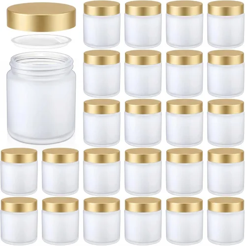 Vista 11 de Norme 24 Frascos de Vidrio de 4 oz con Tapas Herméticos Redondos a Prueba de Fugas Frascos Cosméticos Vacíos con Revestimientos Internos en la Tapa