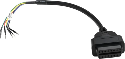 Vista 4 de iKKEGOL OBD OBDII OBD2 - Conector hembra de 16 pines K + CAN K Line Jumper Tester Cable universal Pigtail DIY Adaptador Mobley para motocicleta