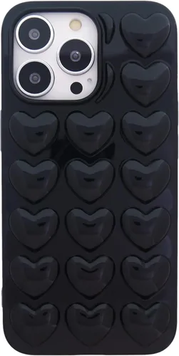 Vista 17 de Funda para iPhone 11 para mujer, funda de gel Kawaii 3D Pop Bubble Heart Kawaii, linda funda para iPhone 11 de 6.1 pulgadas, color negro