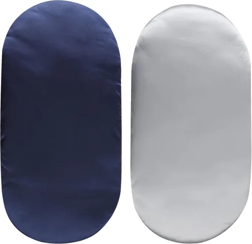 Vista 10 de Juego de sábanas de satén para moisés, paquete de 2 unidades, seda ultra suave, ajuste para rectangular, reloj de arena, colchón ovalado para moisés