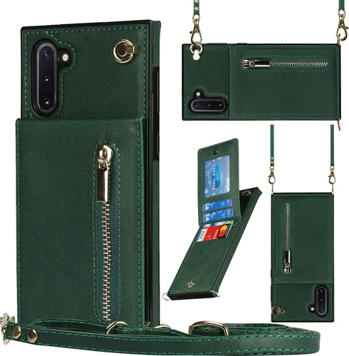 Vista 15 de Funda para teléfono Samsung Galaxy Note 9 con correa cruzada, tarjetero de cuero, ranuras de crédito, soporte magnético, accesorio para celular