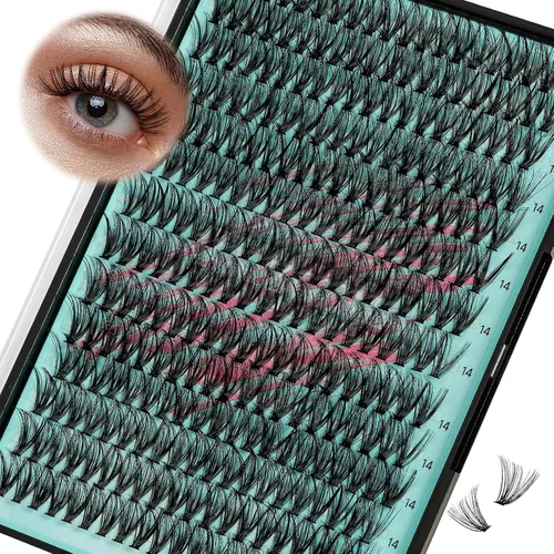 Vista 28 de Kit de Extensión de Pestañas, Kit de Racimos de Pestañas DIY 168Pcs con Pegamento de Unión y Sello Impermeable, Removedor de Pestañas para Kit
