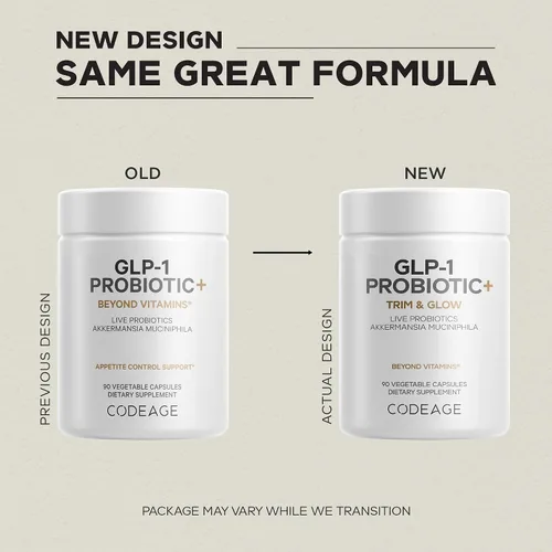 Vista 3 de Codeage GLP-1 Probiotic+ - Probióticos vivos Akkermansia, Clostridium, Bifidobacterium, probiótico de inulina de achicoria, suplemento