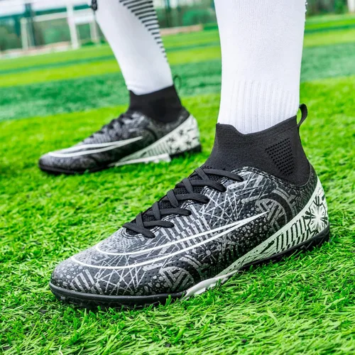Vista 5 de Tacos de fútbol para hombre y mujer, zapatos de fútbol para interiores, botas de fútbol AG FG TF para jóvenes