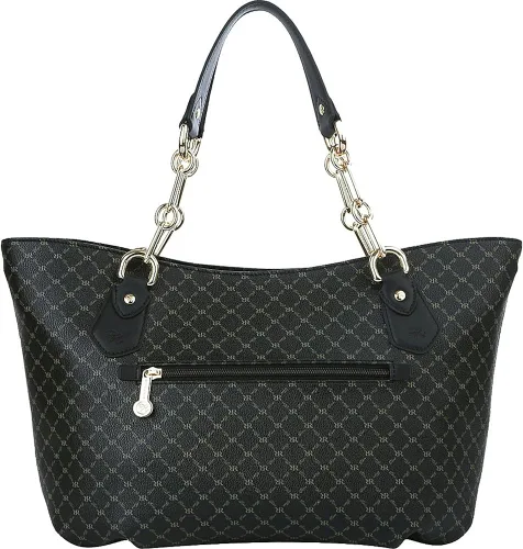 Vista 4 de Rioni Bolso de lona con asa de cadena con estampado exclusivo, Marrón