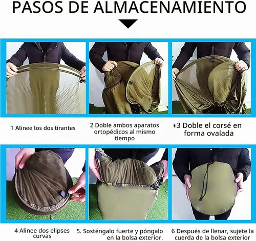 Vista 6 de LFL Hamaca de camping con mosquitero, hamacas con correas de árbol de 13 pies y mosquetones, hamaca portátil automática de apertura rápida para Negro
