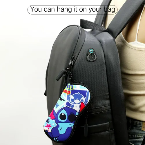 Vista 6 de PERFECTSIGHT Funda Kawaii para lentes, funda de neopreno con cremallera y clip, bonita bolsa de viaje para lentes de sol suaves para mujeres y niños