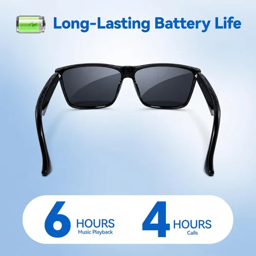 Vista 5 de AI Smart Glasses with ChatGPT, Bluetooth Audio Sunglasses for Big Heads-XXL