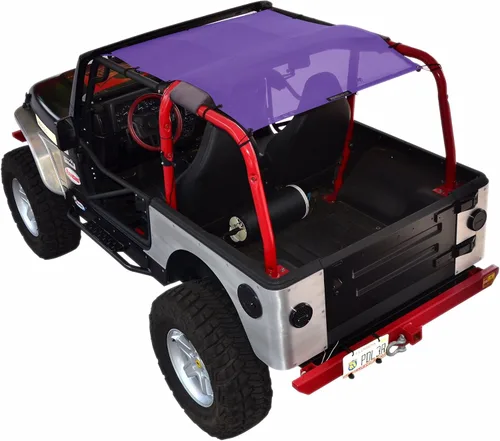 Vista 15 de Malla para sombra SPIDERWEBSHADE para Jeep Wrangler con protección UV, accesorio hecho en EE.UU., TJ (1997-2006), Negro