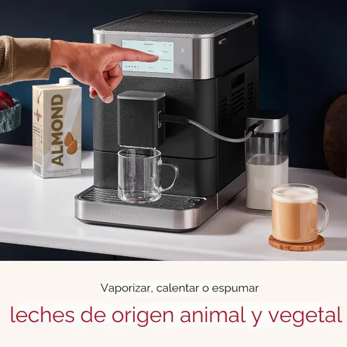 Vista 5 de Máquina de Espresso Completamente Automática KitchenAid KF8 con Accesorio para Leche y Opciones de Leche a Base de Plantas, KES8558BK, Negra