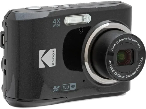Vista 3 de Kodak PIXPRO FZ45 Cámara digital (negra) Paquete con tarjeta de memoria SDHC de 32 GB Clase 10 UHS-I U1 y pilas alcalinas de alto rendimiento AA