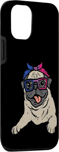 Vista 3 de iPhone 13 Pro Pug Dog Bandana LGBTQ Bisexual Flag Gay Pride Bi Dog Lover Case