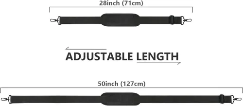 Vista 4 de Ytonet Correa para el hombro, correa de hombro acolchada universal ajustable de 52 pulgadas para laptop, cinturón cómodo de repuesto con ganchos