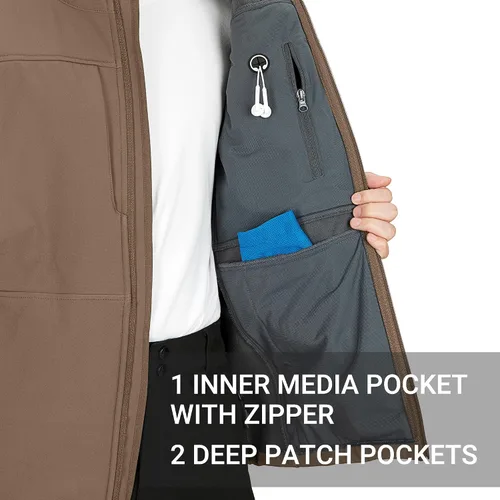 Vista 3 de Outdoor Ventures Chaleco de correr para hombre, ligero, resistente al viento, forro polar, sin mangas, para golf