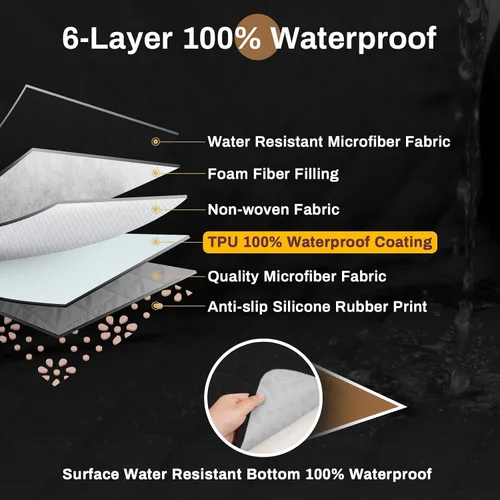 Vista 3 de CAPALOCA Funda de sofá 100% impermeable para perros, lavable, antideslizante, funda protectora de 3 cojines con bolsillos