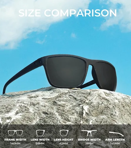 Vista 3 de KALIYADI Gafas de sol polarizadas para hombre, gafas de sol clásicas para conducir, pescar, golf con protección UV400