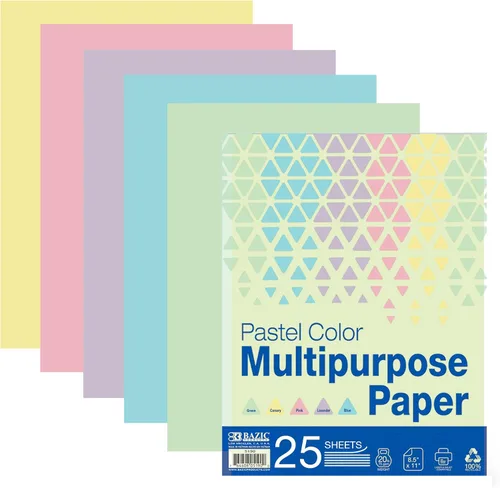 Vista 8 de BAZIC Products Papel en blanco para copia y multiusos - Papel de impresora de color pastel de 8.5" x 11" para máquinas de inyección de tinta, láser