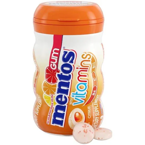 Vista 13 de Mentos Chicle Pure Fresh sin azúcar con xilitol, gaulteria, a granel, botella de 50 piezas (paquete de 6) Goma de mascar, perfecta para un aliento