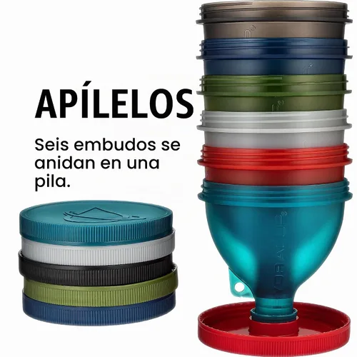 Vista 8 de Hydra Cup - Juego de embudo de proteína en polvo, paquete de 6 unidades, con soporte para llenar botellas