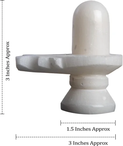 Vista 4 de Wonder Care Estatua de Shiva Lingam de piedra de mármol Shiva Estatua de Shiva hecha a mano Shiva Lingham Stone White Shivling para Pooja