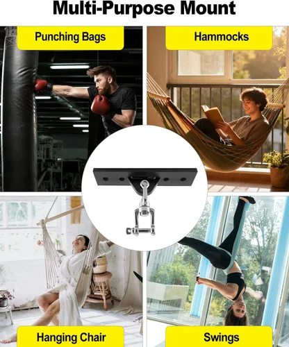 Vista 5 de Punching Bag Hanger/Heavy Bag Stand, 360° Rotating Swivel Hook for Boxing Yoga Hammock Swing Chair Sandbag – Heavy-Duty Fitness Mount, 900LB Load