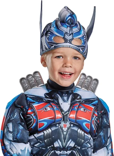 Vista 3 de Disguise Optimus Prime Movie Disfraz de músculo para niño, Azul