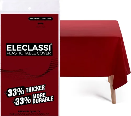 Vista 22 de Eleclassi Negro Paquete de 12 Manteles Redondos de Plástico Desechables Premium - Manteles de Mesa de Plástico Redondos de 84 Pulgadas para Fiestas