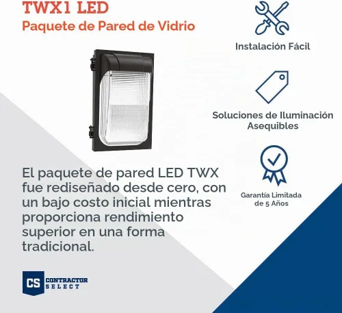 Vista 2 de Lithonia Lighting Mini Lámpara LED de Pared de 7.5", Luminaria Exterior, Luz de Pared para Edificios, Sensor de Anochecer a Amanecer, Blanco Frío 2