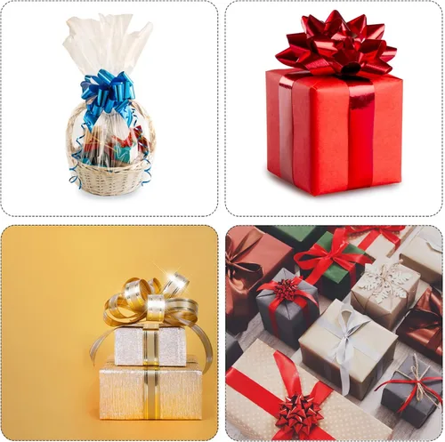 Vista 5 de MECCANIXITY 10 lazos grandes de organza de 7 pulgadas para envolver regalos, cintas de organza color negro para cestas de boda, regalos de fiesta