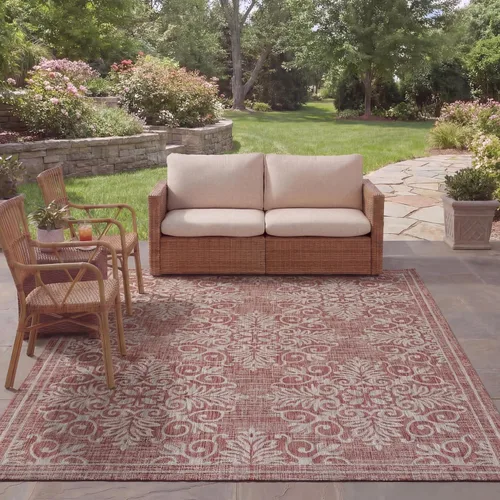 Vista 6 de SAFAVIEH Courtyard Collection CY8961 - Alfombra decorativa para interiores y exteriores, impermeable, fácil limpieza, 4 pies 5 pulgadas x 6 pies 5