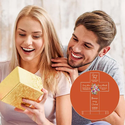 Vista 6 de Regalos cristianos de cruz acrílica para mujeres, regalos religiosos con versículos de la Biblia y oraciones, regalos inspiradores de las Escrituras