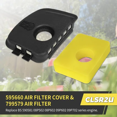 Vista 7 de Cubierta para limpiador de aire 595660 Filtro de aire 799579 Compatible con 590581 08P502 08P602 09P602 09P702 Series de motores MTD Troy Bilt AYP