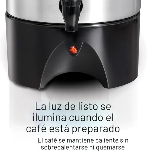 Vista 4 de Hamilton Beach Urna de café de 45 tazas y dispensador de bebidas calientes, color plateado Fast Brewing 1 Minute Per Cup Makes 15-45 Cups