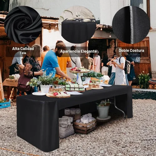 Vista 3 de ABCCANOPY Mantel rectangular de 6 pies para mesas rectangulares, de poliéster, lavable, para banquetes, bufé, fiestas, vacaciones, cenas, bodas