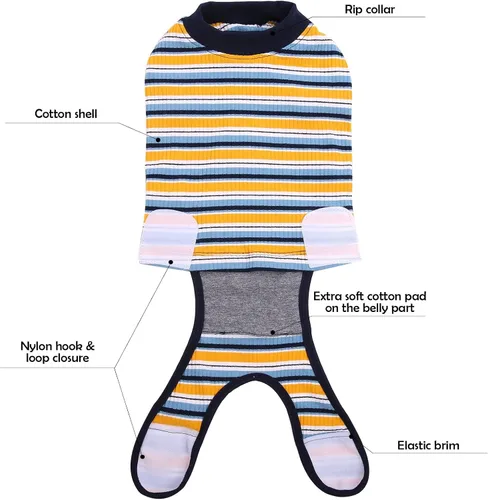 Vista 2 de Kuoser Traje de recuperación para perros y gatos después de la cirugía, camisa profesional de recuperación de mascotas, vendajes para heridas