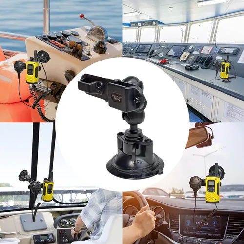 Vista 7 de Soporte para Walkie Talkie con ventosa y soporte para micrófono de altavoz