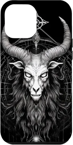 Vista 6 de iPhone 15 Baphomet Ocultista espeluznante gótico cabeza de cabra Satánico Diablo caso