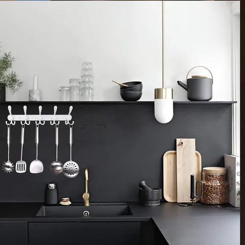 Vista 2 de Perchero de pared con 5 ganchos de tres puntas, de PHINGEER, resistente, de acero inoxidable con gancho, decorativo, para colgar abrigos, chaquetas